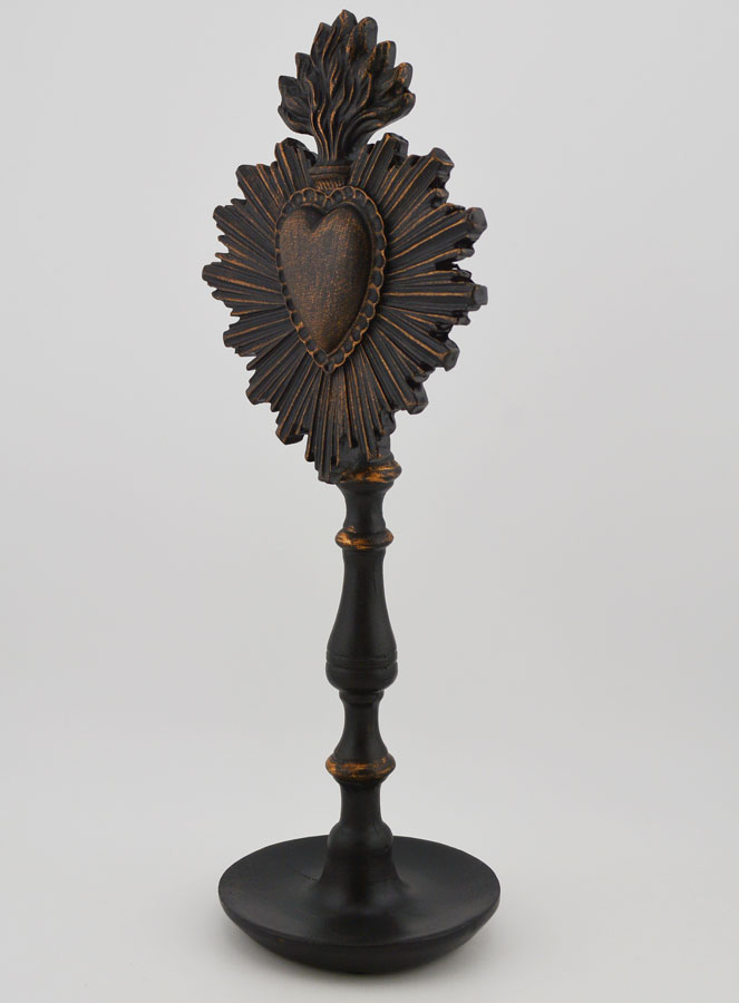 Ex voto sobre base negra y bronce - 23 cm (pic 2)