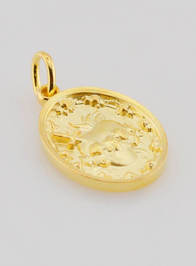 Medalla Inmaculado Corazón de María bañada en oro - 19 mm (pic 3)