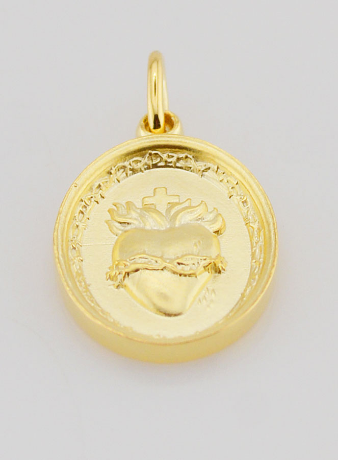 Medalla Sagrado Corazón de Jesús bañada en oro - 19 mm (pic 2)