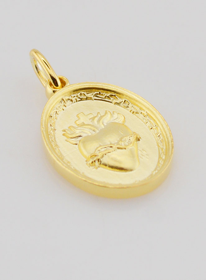 Medalla Sagrado Corazón de Jesús bañada en oro - 19 mm (pic 3)