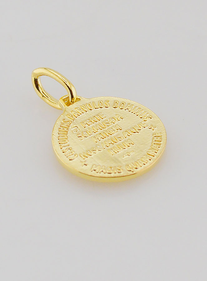 Medalla del Espíritu Santo bañada en oro y el himno - 14 mm (pic 4)