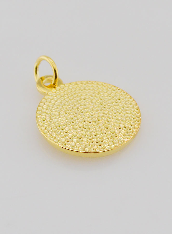 Medalla del Padre Laval bañada en oro - 18 mm (pic 4)