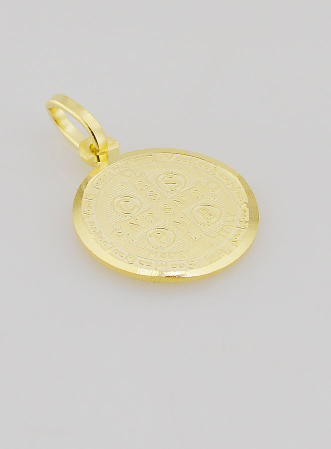 Medalla de San Benito bañada en oro - 14 mm (pic 4)