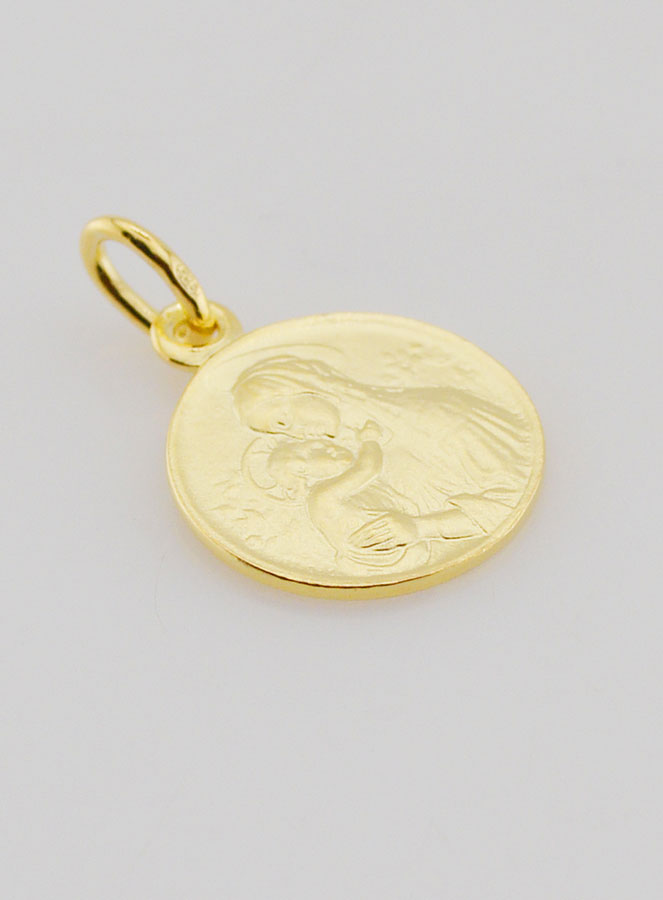 Medalla de la Virgen de Botticelli bañada en oro - 16 mm (pic 3)