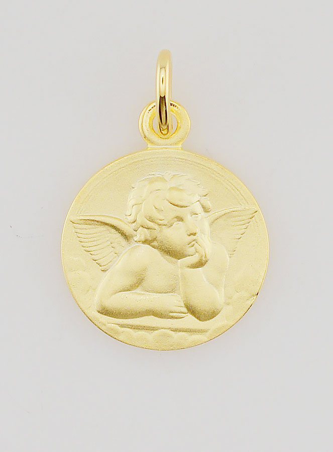 Medalla bañada en oro de 16 mm - Ángel Rafael (pic 1)