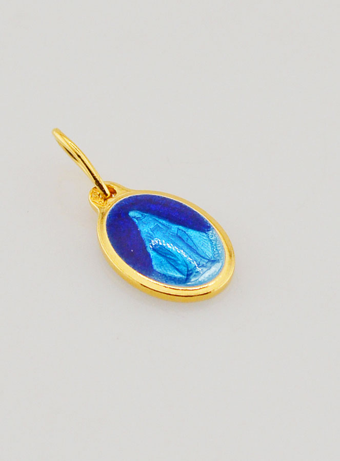 Medalla Milagrosa en Plata Dorada y Esmalte - 10 mm (pic 3)