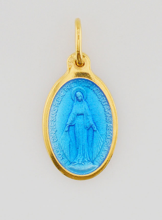 Medalla Milagrosa de Esmalte Azul - 17 mm (pic 1)
