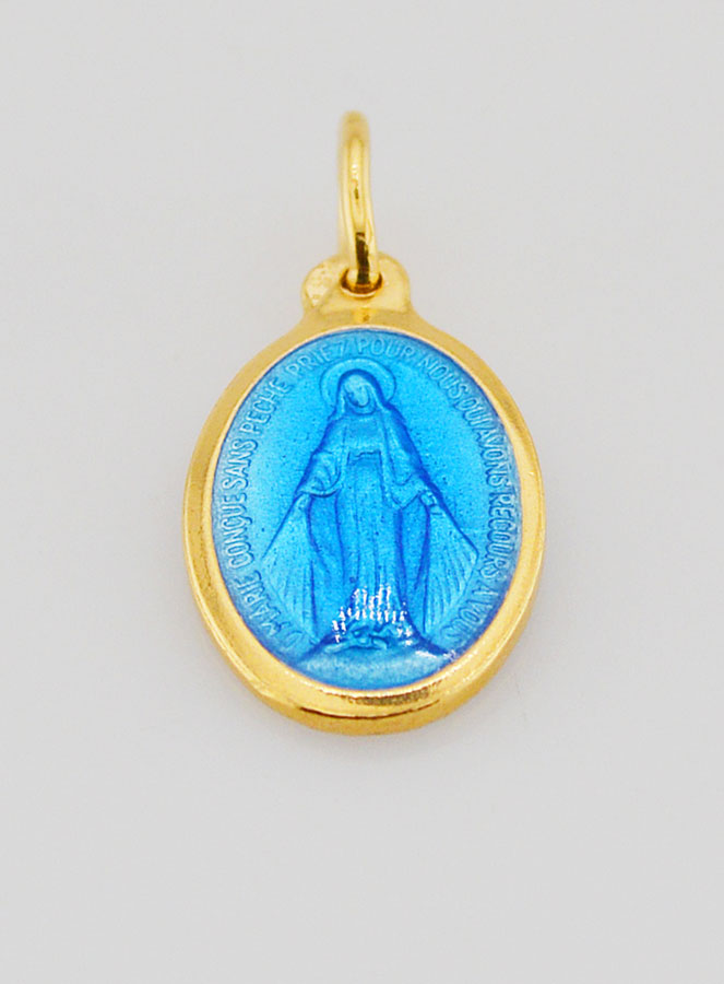 Medalla Milagrosa de Esmalte Azul - 17 mm (pic 2)