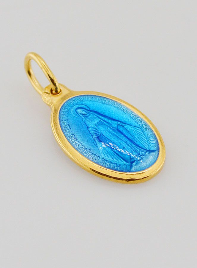 Medalla Milagrosa de Esmalte Azul - 17 mm (pic 3)