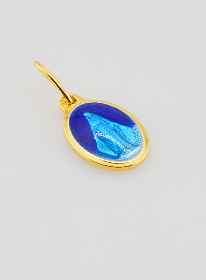 Medalla Milagrosa en Esmalte Azul - 10 mm (pic 3)