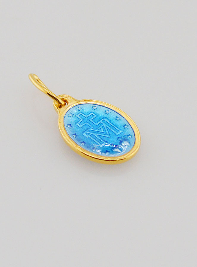 Medalla Milagrosa en Esmalte Azul - 10 mm (pic 4)