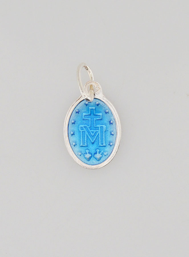 Medalla Milagrosa en Plata y Esmalte Azul - 10 mm (pic 2)