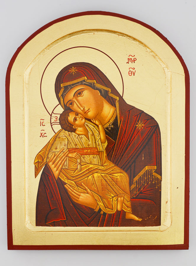 Ícono religioso de la Virgen de la Ternura - Redondo - 23 cm (pic 1)