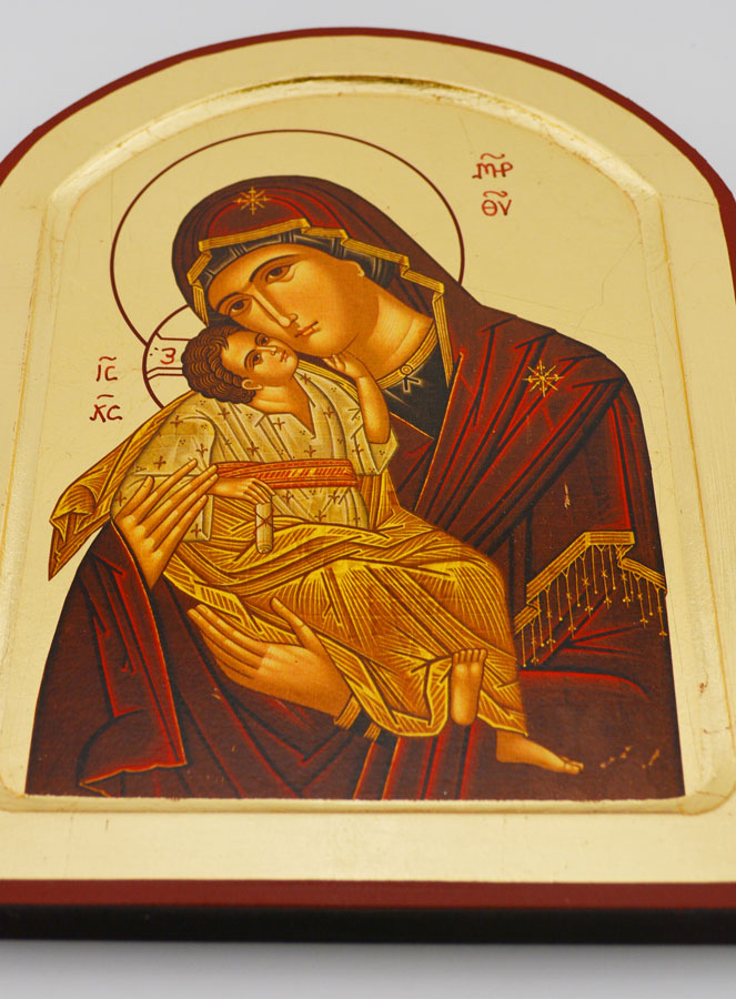 Ícono religioso de la Virgen de la Ternura - Redondo - 23 cm (pic 2)