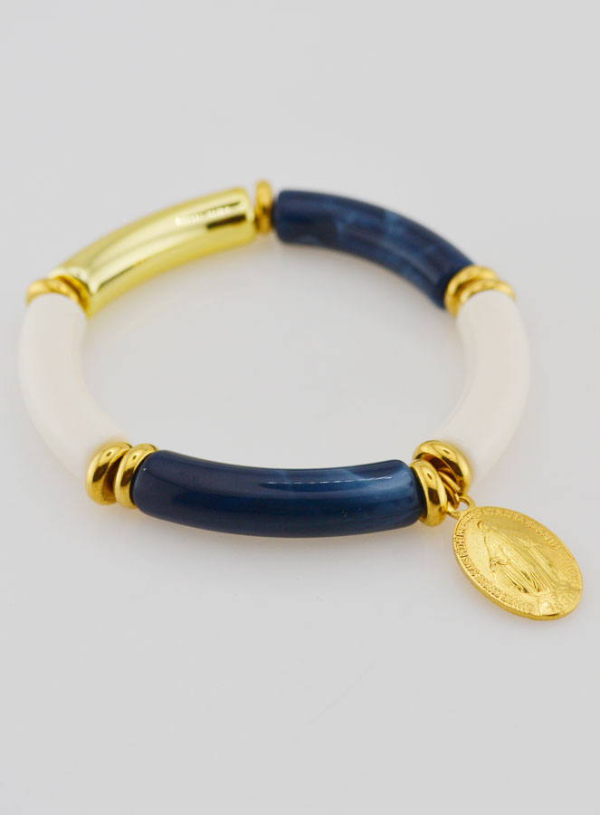 Pulsera religiosa Medalla Milagrosa - Azul marino (pic 3)