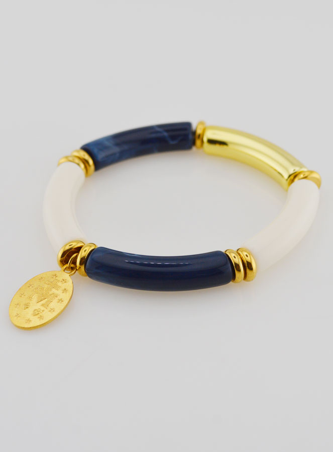 Pulsera religiosa Medalla Milagrosa - Azul marino (pic 4)