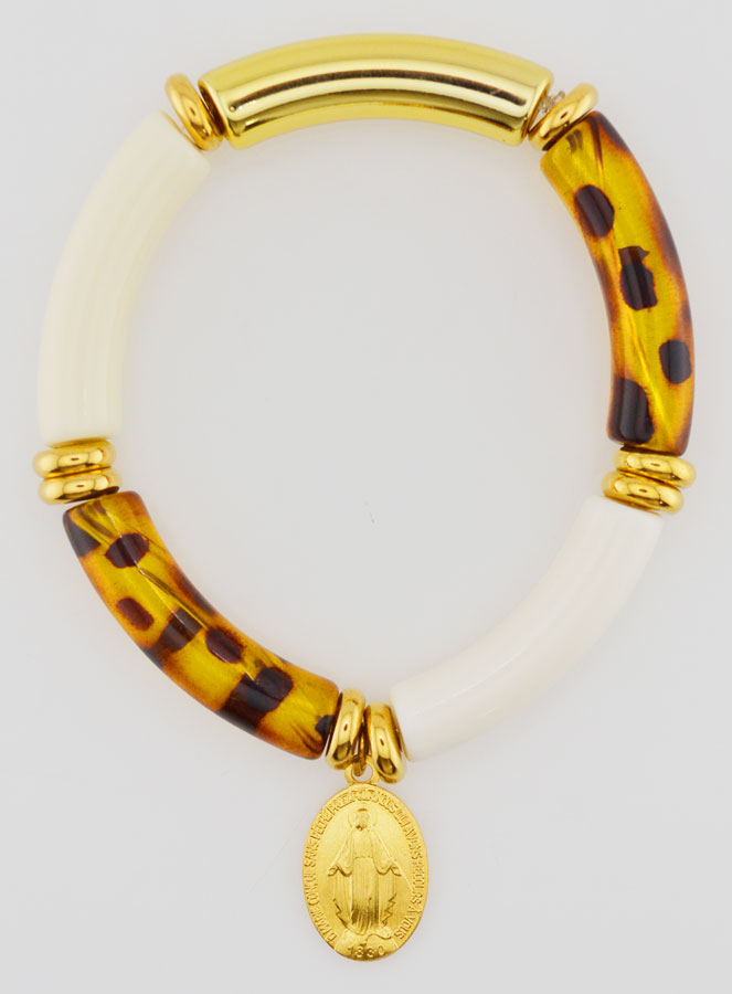 Pulsera religiosa Medalla Milagrosa - Leopardo (pic 1)