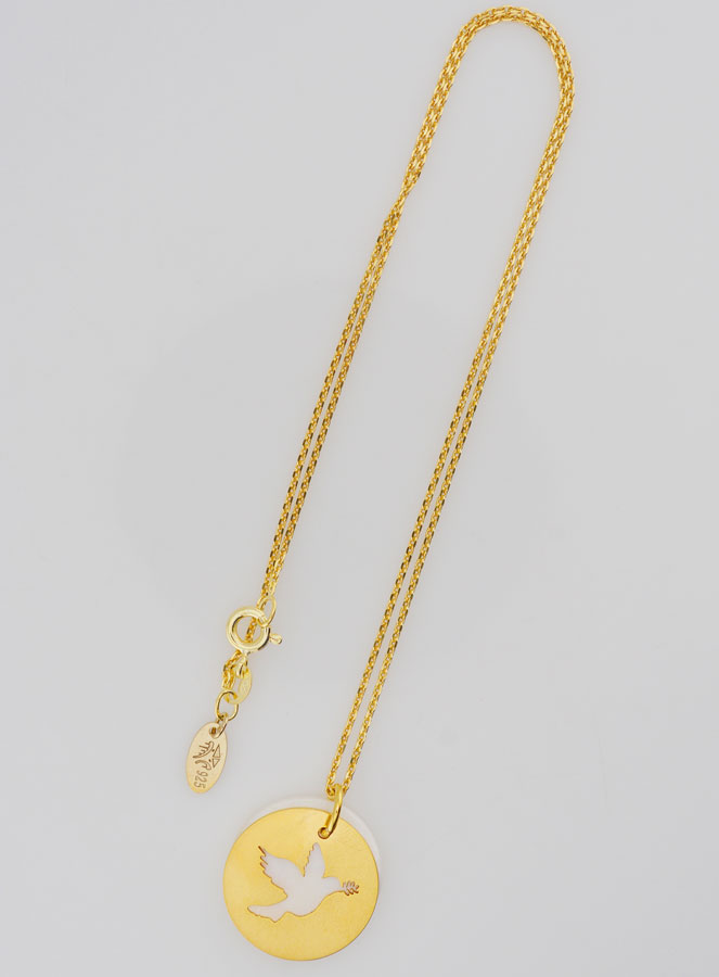 Collar Espíritu Santo - Chapado en Oro y Nácar (pic 3)