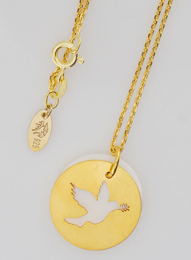 Collar Espíritu Santo - Chapado en Oro y Nácar (pic 4)