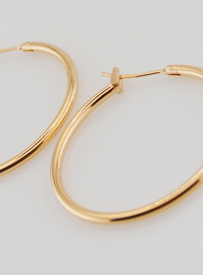 Pendientes de aro chapados en oro - 30 mm (pic 4)