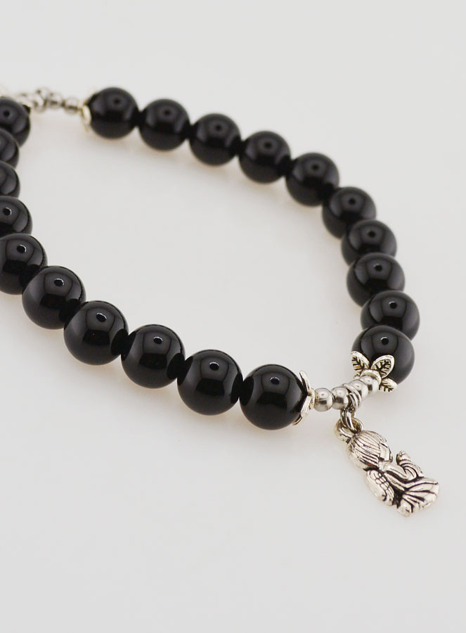 Pulsera de Ágata Negra de 8 mm - Nuestra Señora del Monte Carmelo (pic 4)