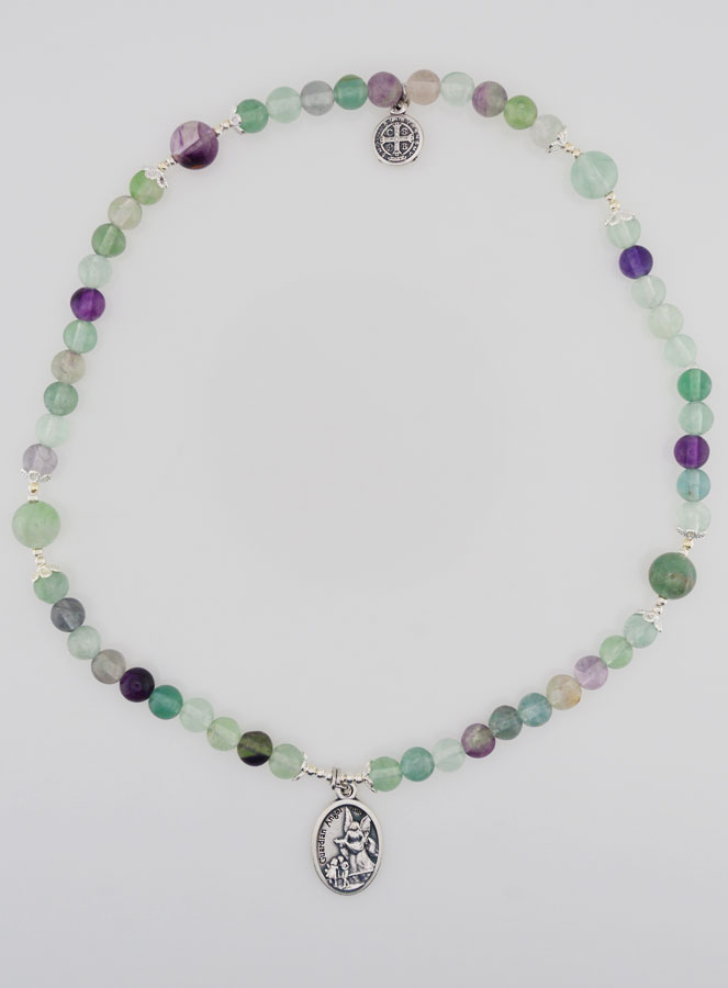 Pulsera Rosario de Fluorita - San Miguel y San Benito (pic 1)