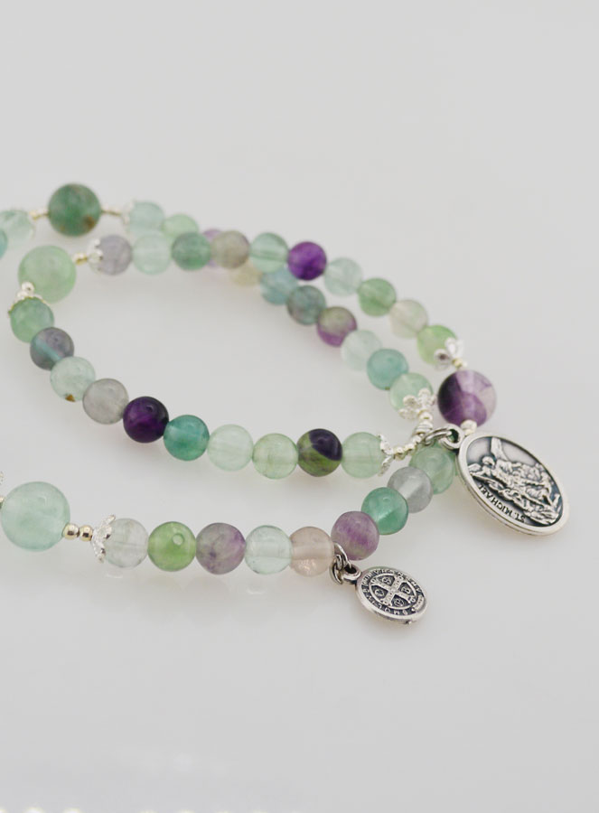 Pulsera Rosario de Fluorita - San Miguel y San Benito (pic 4)