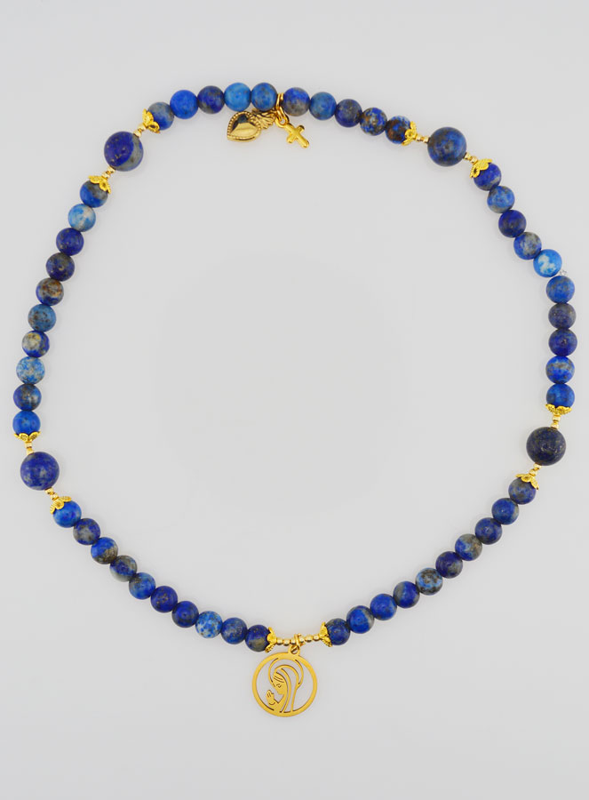 Pulsera Rosario en Lapislázuli – Virgen María y Ex Voto (pic 1)