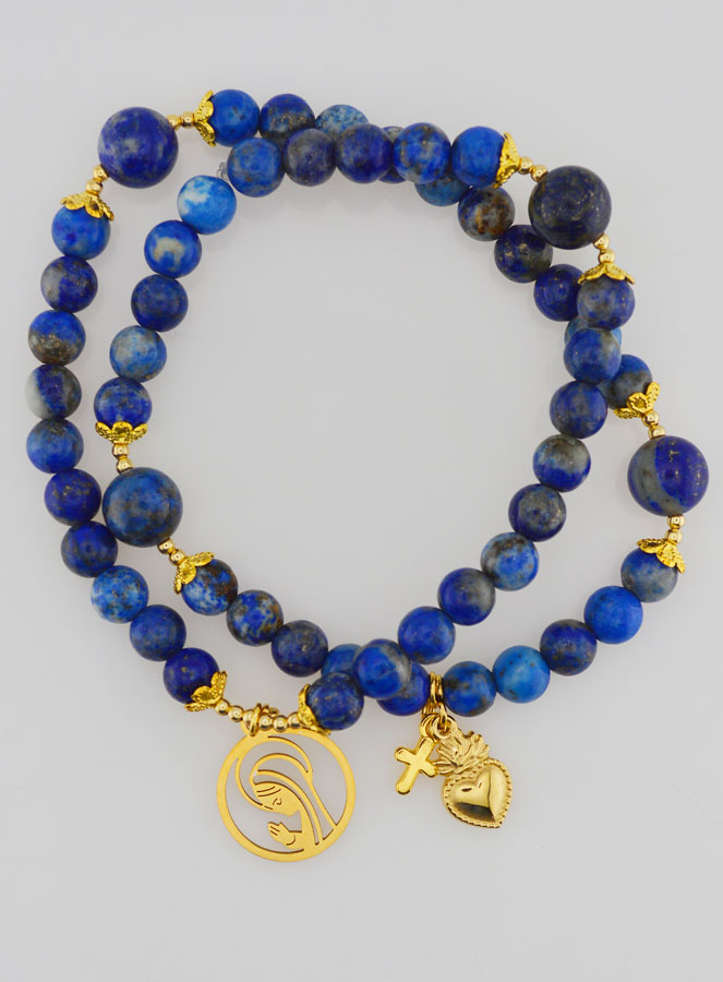 Pulsera Rosario en Lapislázuli – Virgen María y Ex Voto (pic 2)