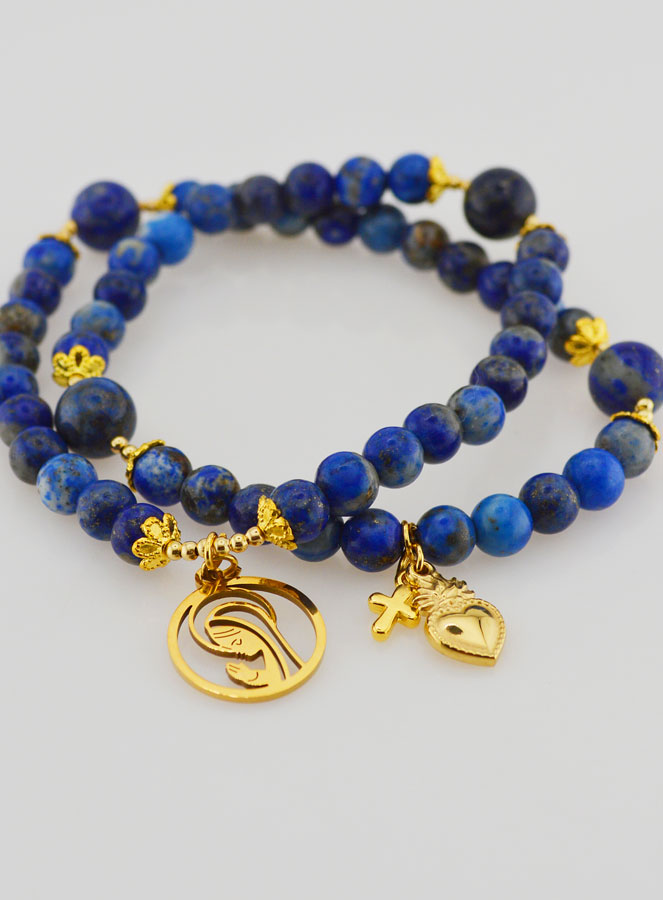 Pulsera Rosario en Lapislázuli – Virgen María y Ex Voto (pic 3)