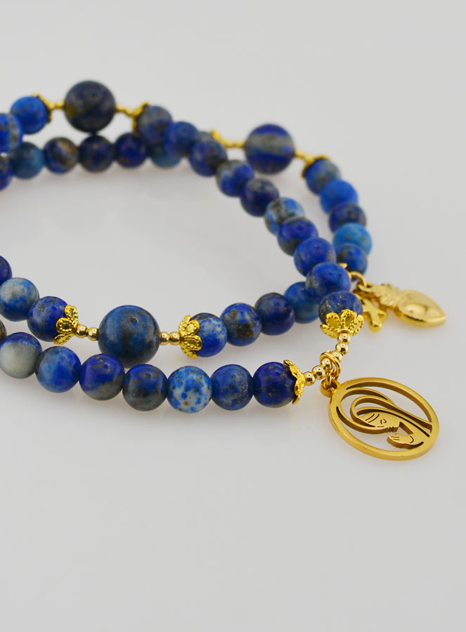 Pulsera Rosario en Lapislázuli – Virgen María y Ex Voto (pic 4)