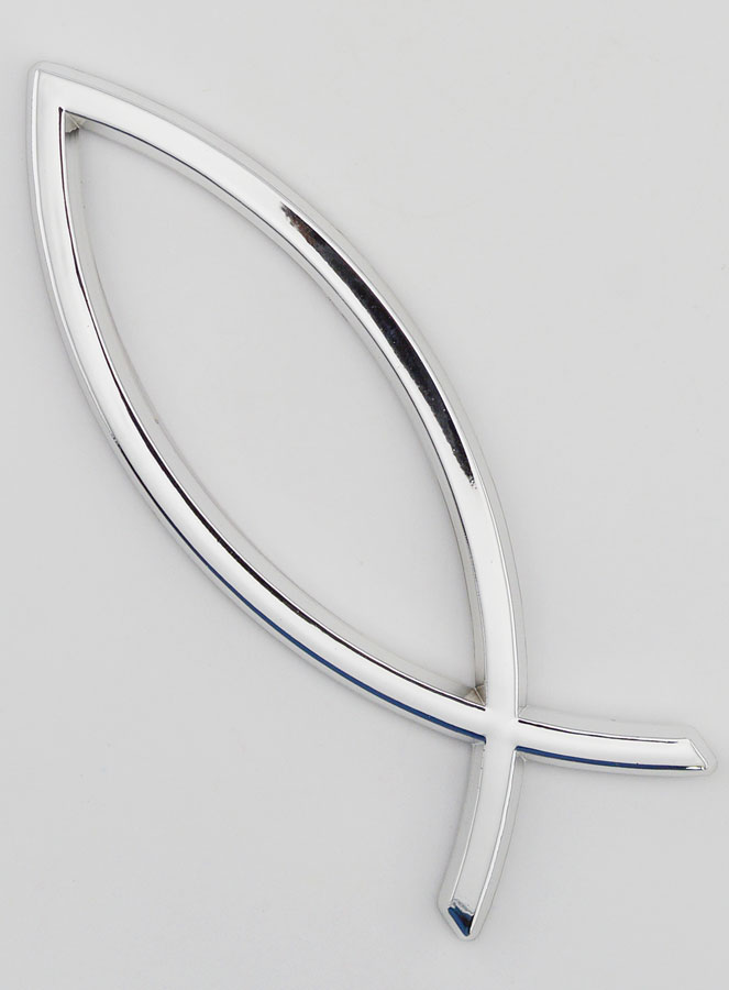 Placa para coche con el Ichthus del Pez Cristiano - 14 cm (pic 1)