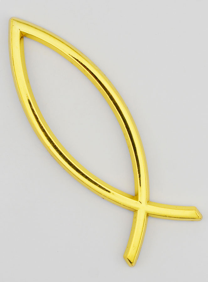 Placa para coche con el Ichthus del Pez Cristiano - 14 cm (pic 1)