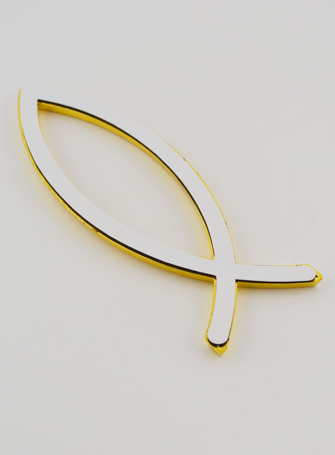 Placa para coche con el Ichthus del Pez Cristiano - 14 cm (pic 4)