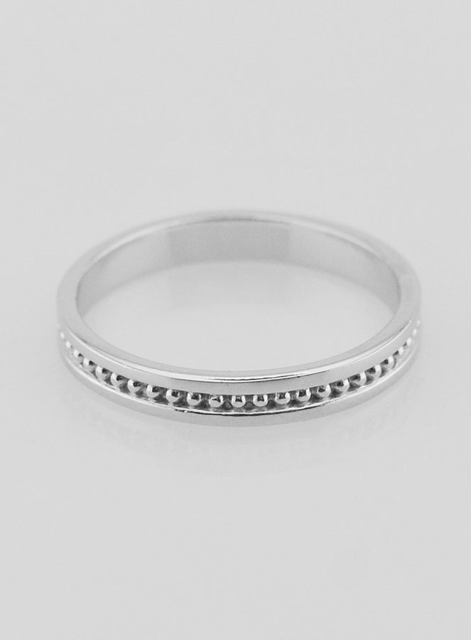 Anillo de bodas de plata de ley rodiada - Talla 54 (pic 1)
