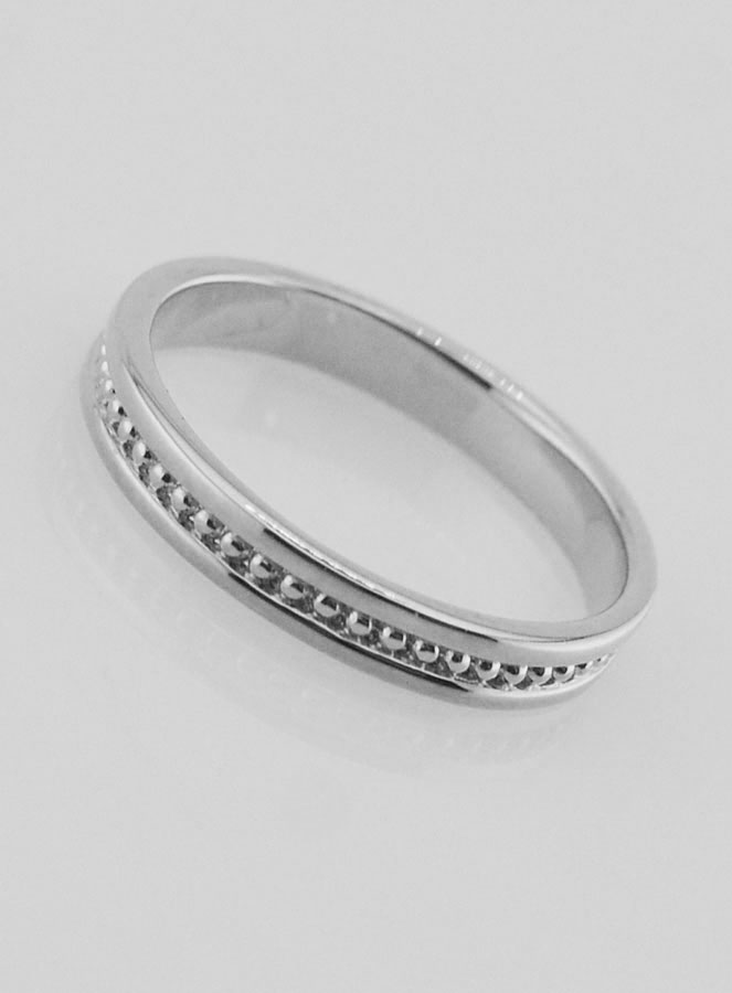 Anillo de bodas de plata de ley rodiada - Talla 54 (pic 2)