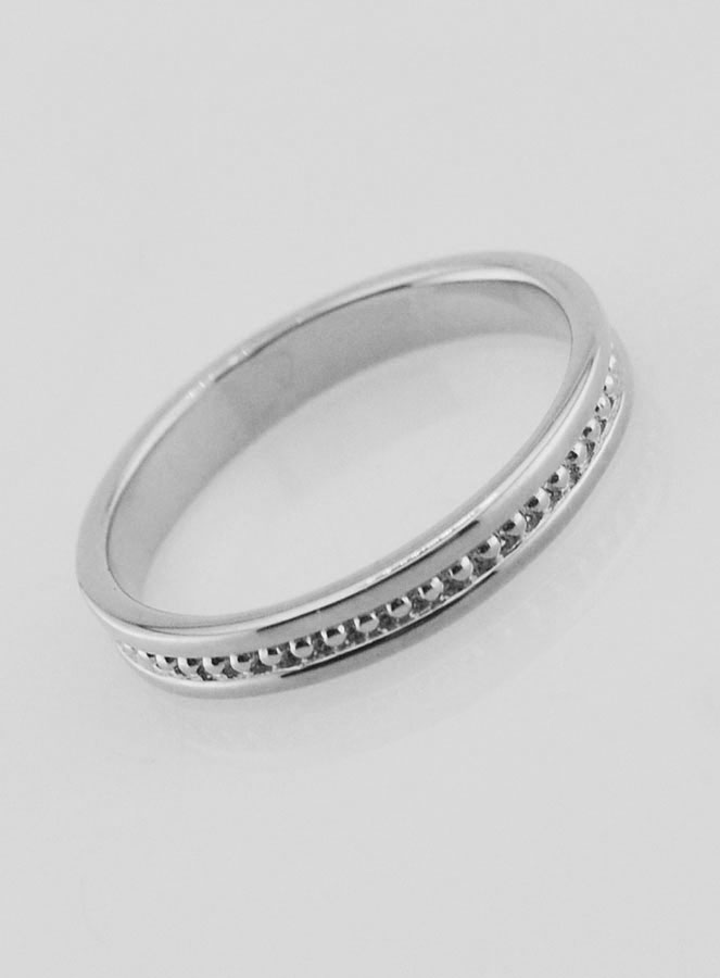 Anillo de bodas de plata de ley rodiada - Talla 54 (pic 3)