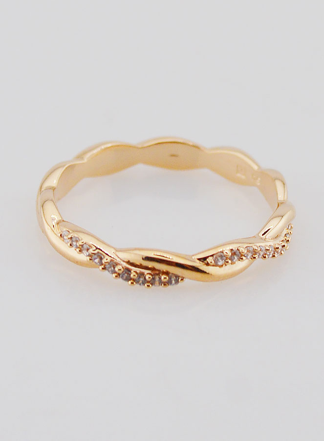 Anillo de Alianza Entrelazado en Baño de Oro - Talla 54 (pic 1)