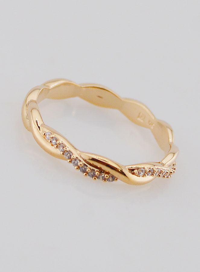 Anillo de Alianza Entrelazado en Baño de Oro - Talla 54 (pic 2)