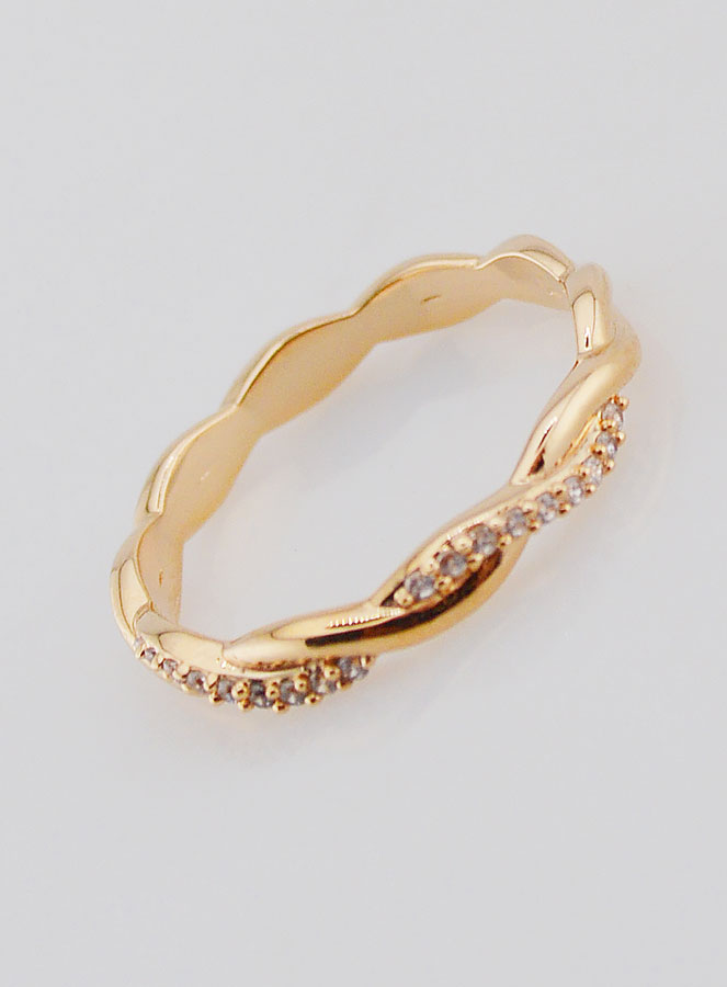Anillo de Alianza Entrelazado en Baño de Oro - Talla 54 (pic 3)