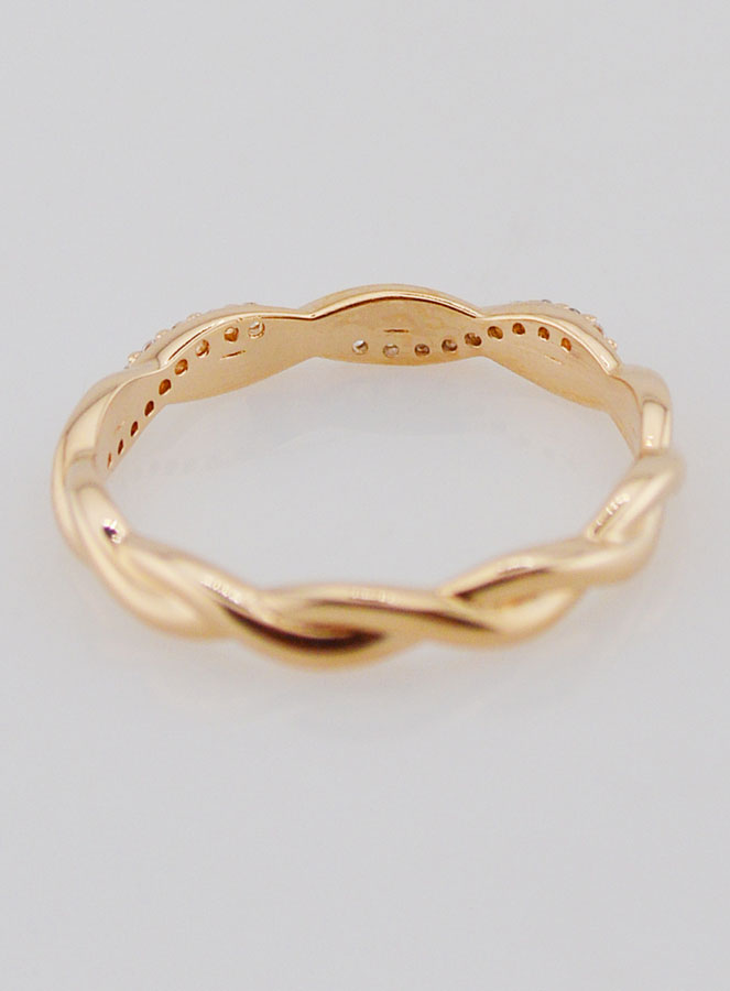 Anillo de Alianza Entrelazado en Baño de Oro - Talla 54 (pic 4)