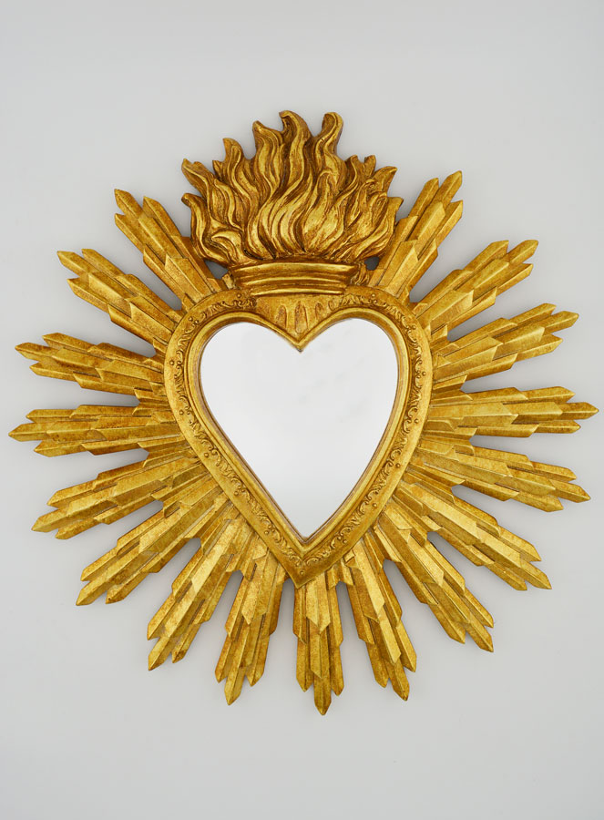 Espejo Ex Voto Corazón Radiante - 28 cm (pic 1)