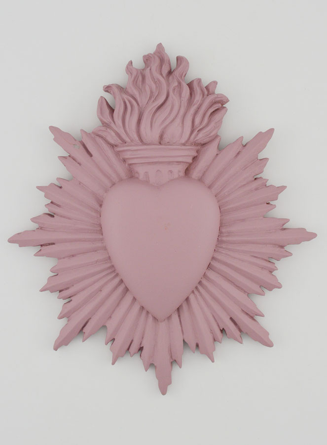 Mural Ex voto Corazón Radiante 17 cm - Rosa (pic 1)