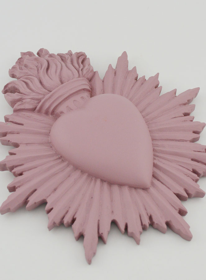 Mural Ex voto Corazón Radiante 17 cm - Rosa (pic 3)