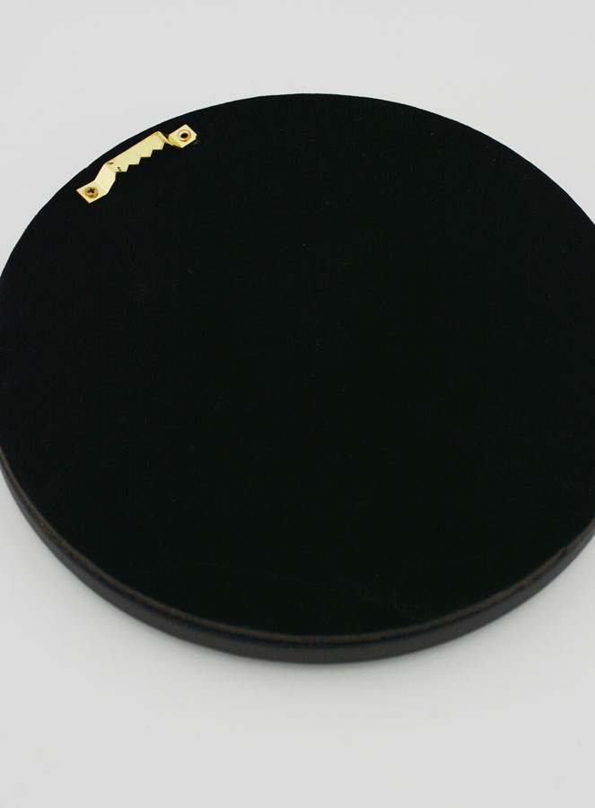 Ex voto de pared con forma de corazón dorado sobre terciopelo negro - 19 cm (pic 4)
