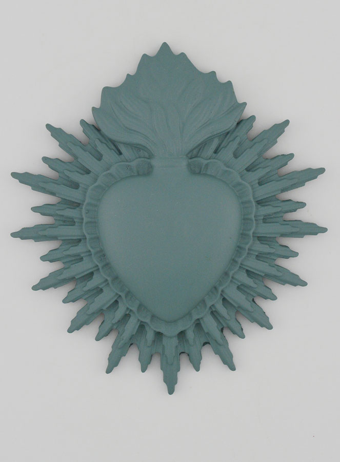 Mural Ex voto Corazón Radiante 11 cm - Salvia (pic 1)