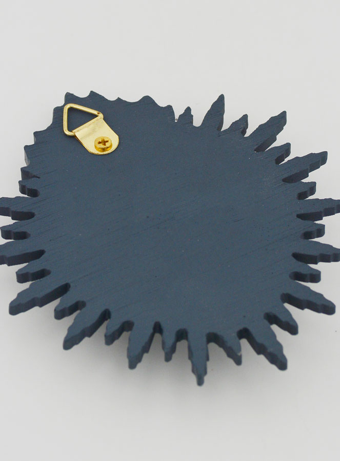 Mural Ex voto Corazón Radiante 11 cm - Azul Grisáceo (pic 4)