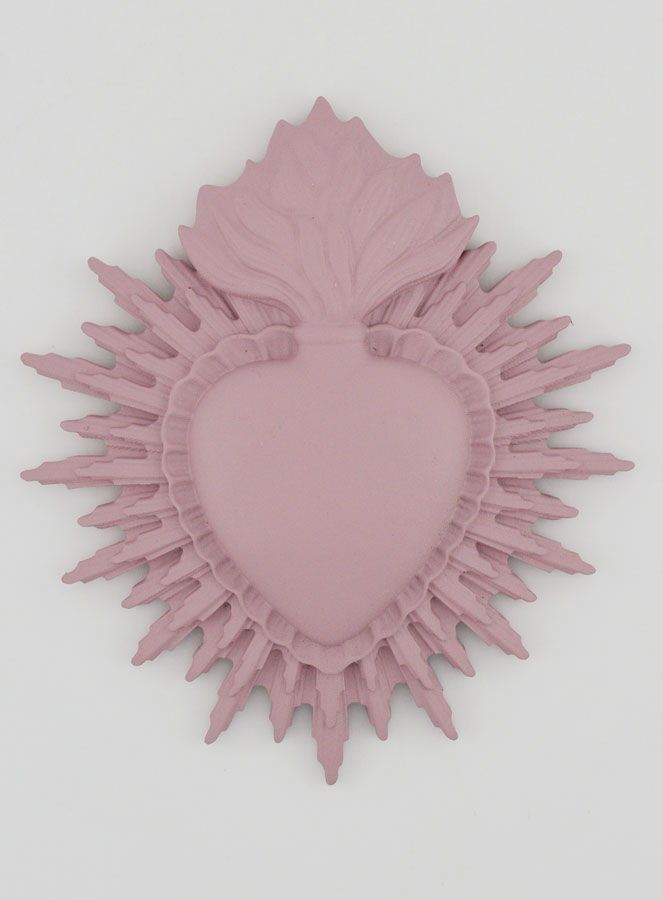 Mural Ex voto Corazón Radiante 11 cm - Rosa (pic 1)