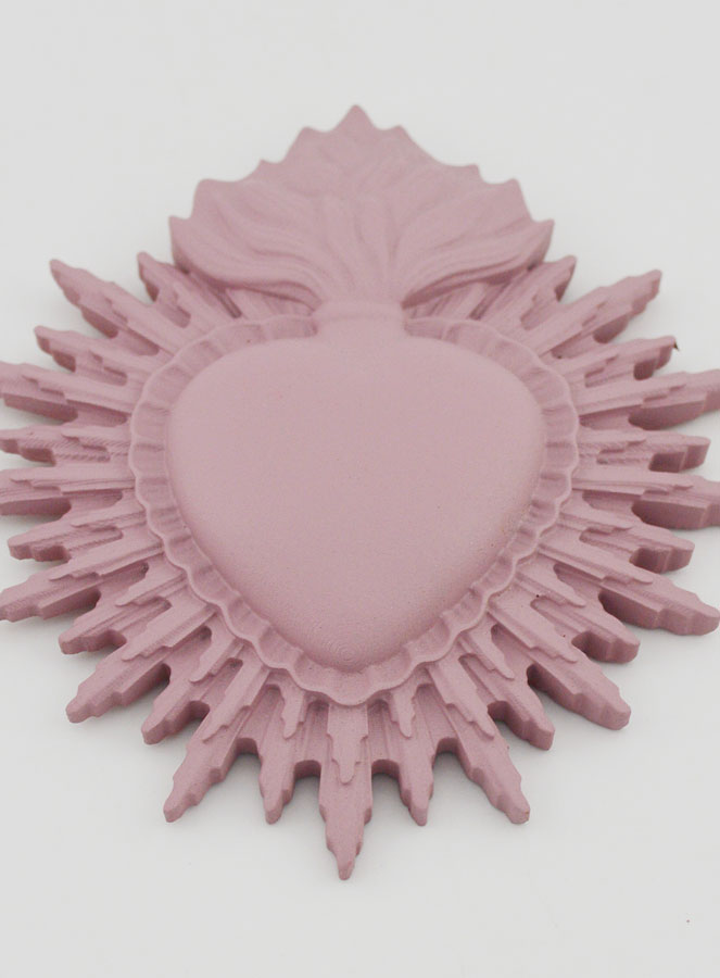 Mural Ex voto Corazón Radiante 11 cm - Rosa (pic 2)