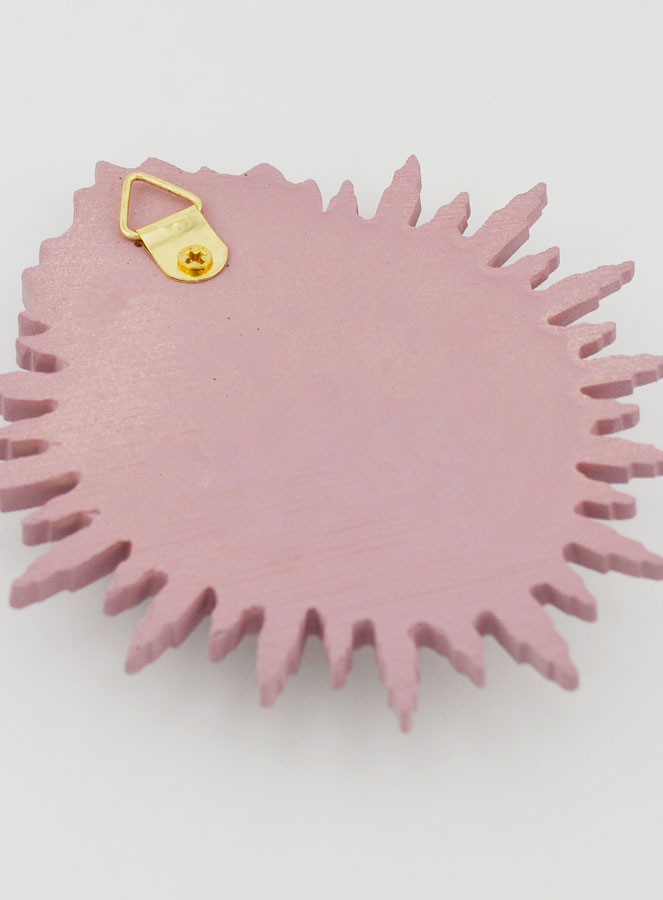 Mural Ex voto Corazón Radiante 11 cm - Rosa (pic 4)